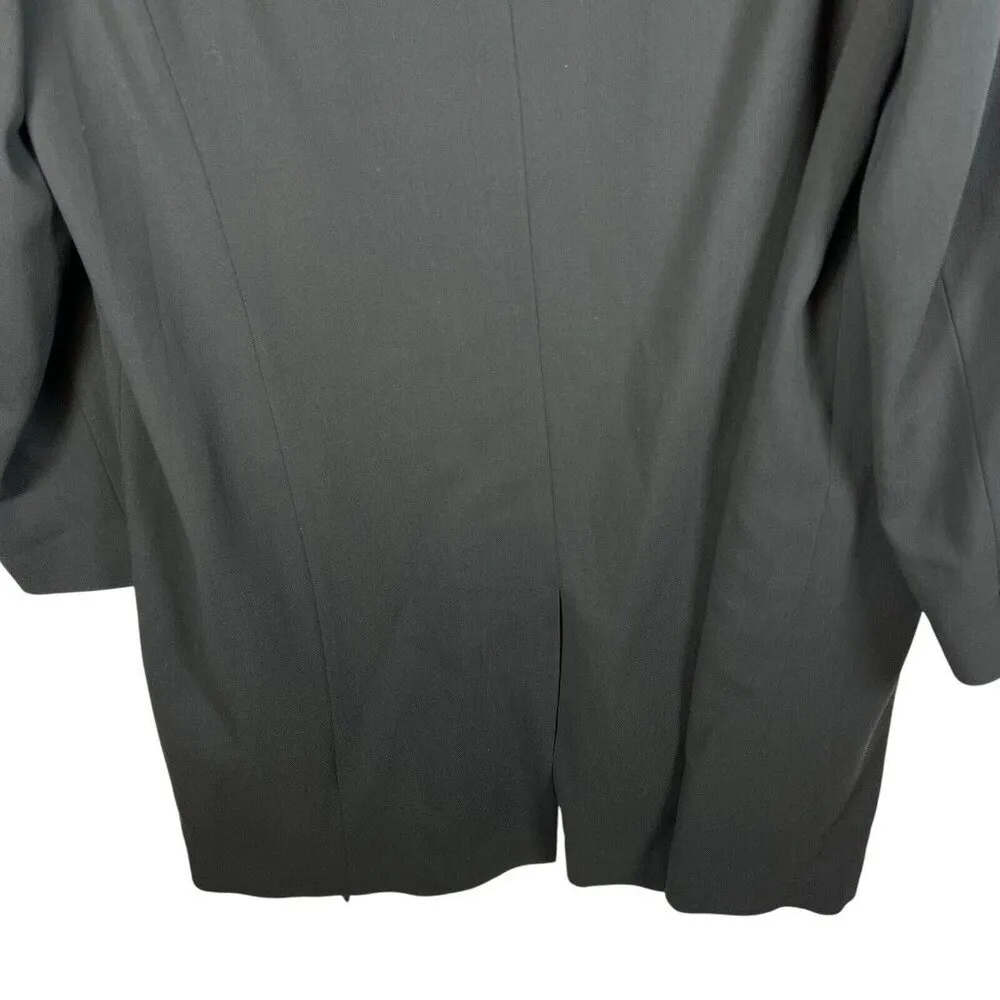 Marina Rinaldi Long Single Button Blazer Black Wool‎ Blend Women’s Size 25/large - Image 3