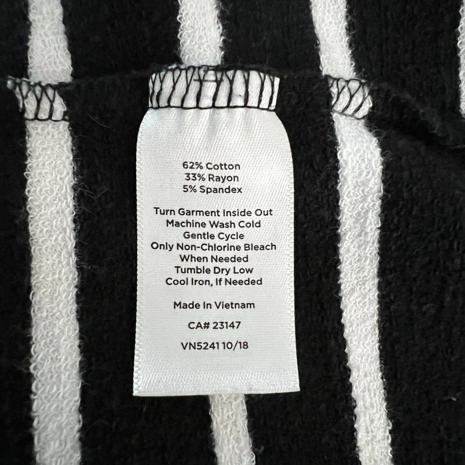 Talbots Sweater Womens‎ Small Black White Striped Hooded Open Cardigan Casual - Image 8