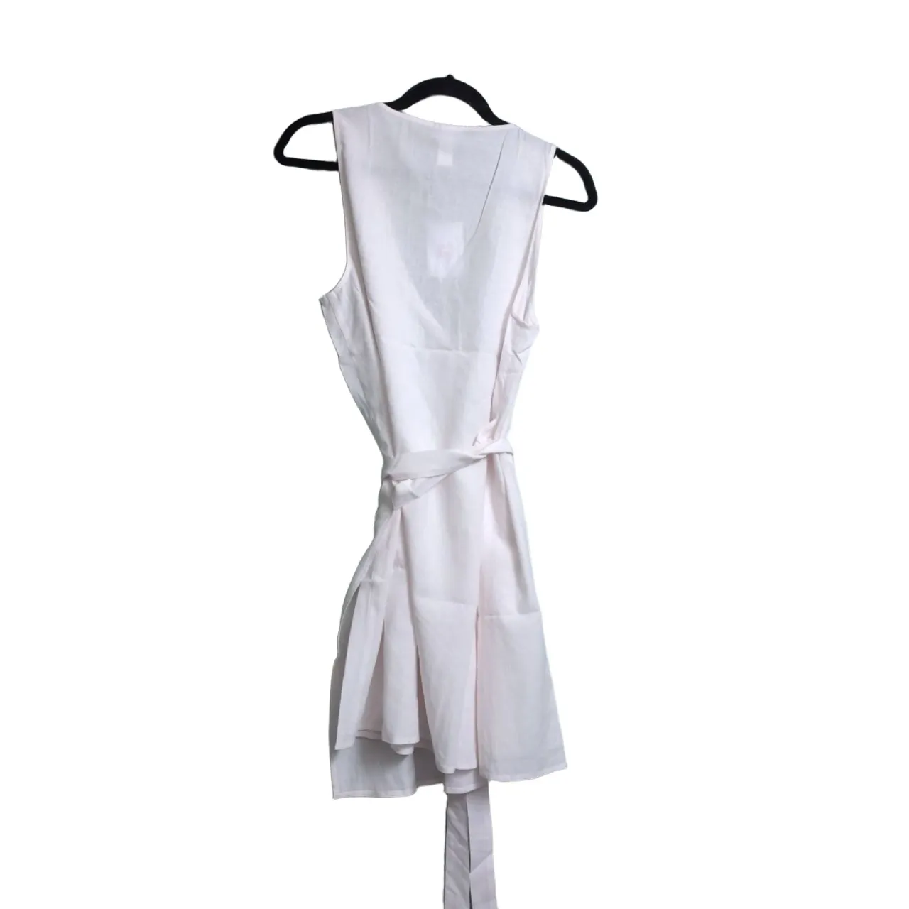 NWT Andie Wrap Dress Coconut (White) Flowy Sleeveless V Neck Self Tie Waist L - Image 3