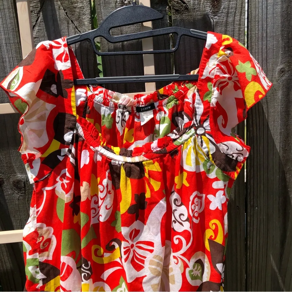 J Crew cotton print Dress or swim coverup M - Image 2