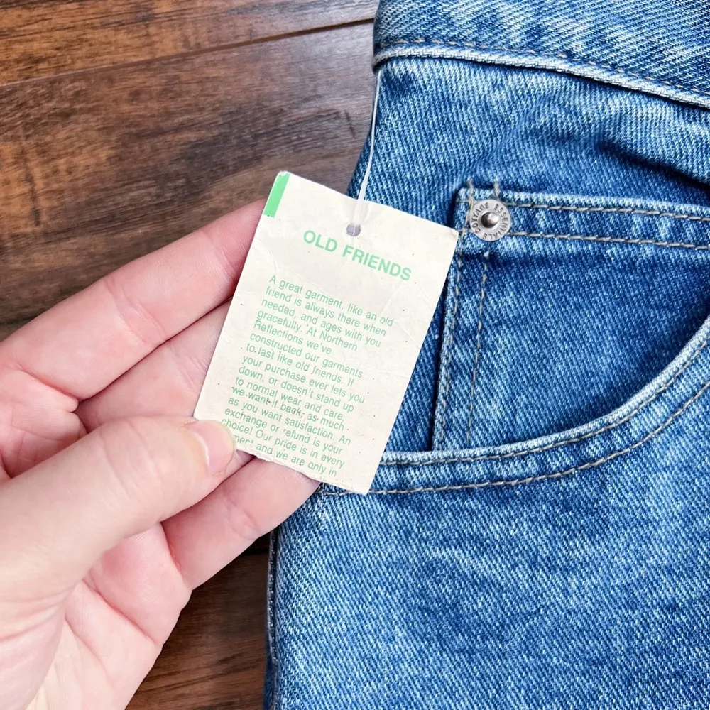 vintage • 90s deadstock mom jeans high rise slim tapered leg 100% cotton denim Size 25 - Image 4