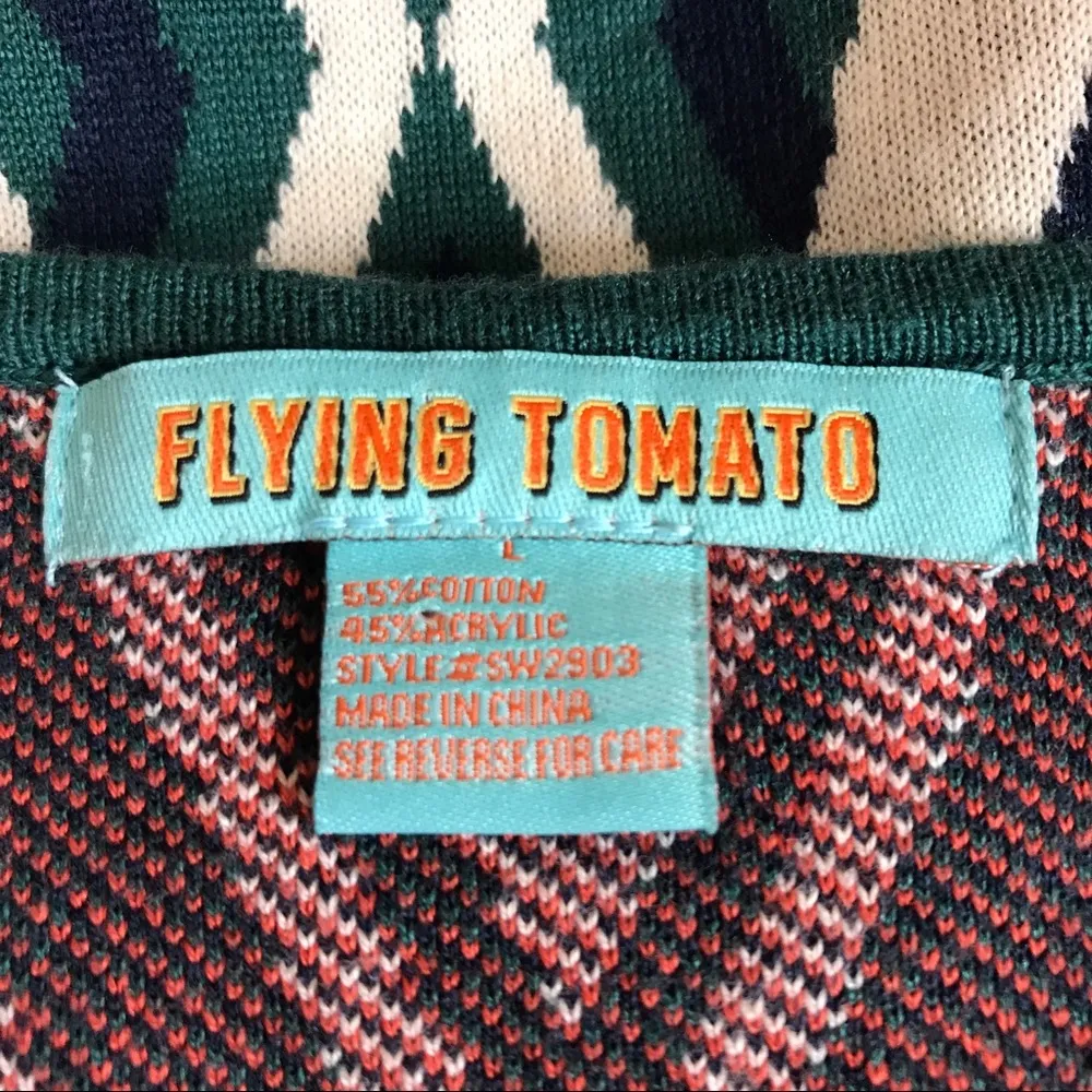 Flying Tomato Teal Boho Aztec Sweater Dress Size Large - Image 6