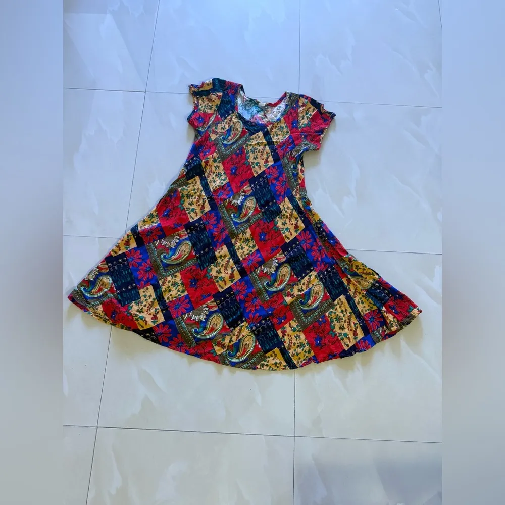 Multi colored cotton dress MULTI - Image 15