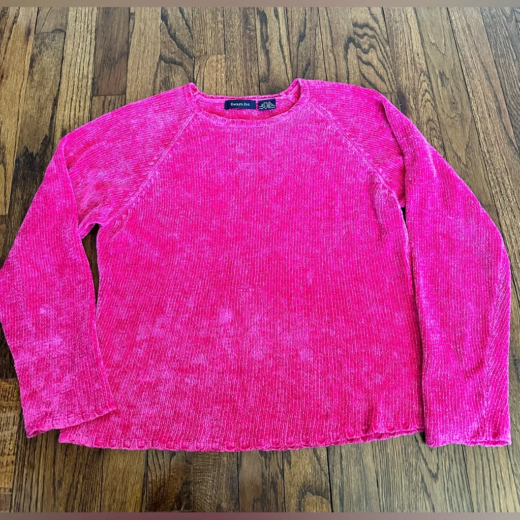 Eagles Eye Plush Crewneck Sweater medium M Pink - Image 10