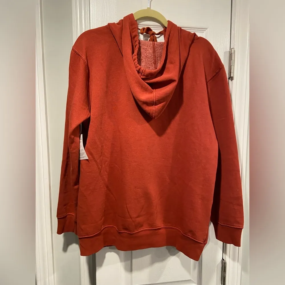 NWT Amadora Size L Burnt Orange Dreamcatcher Pony Feather Hoodie Drawstring Boho Red Size L - Image 8