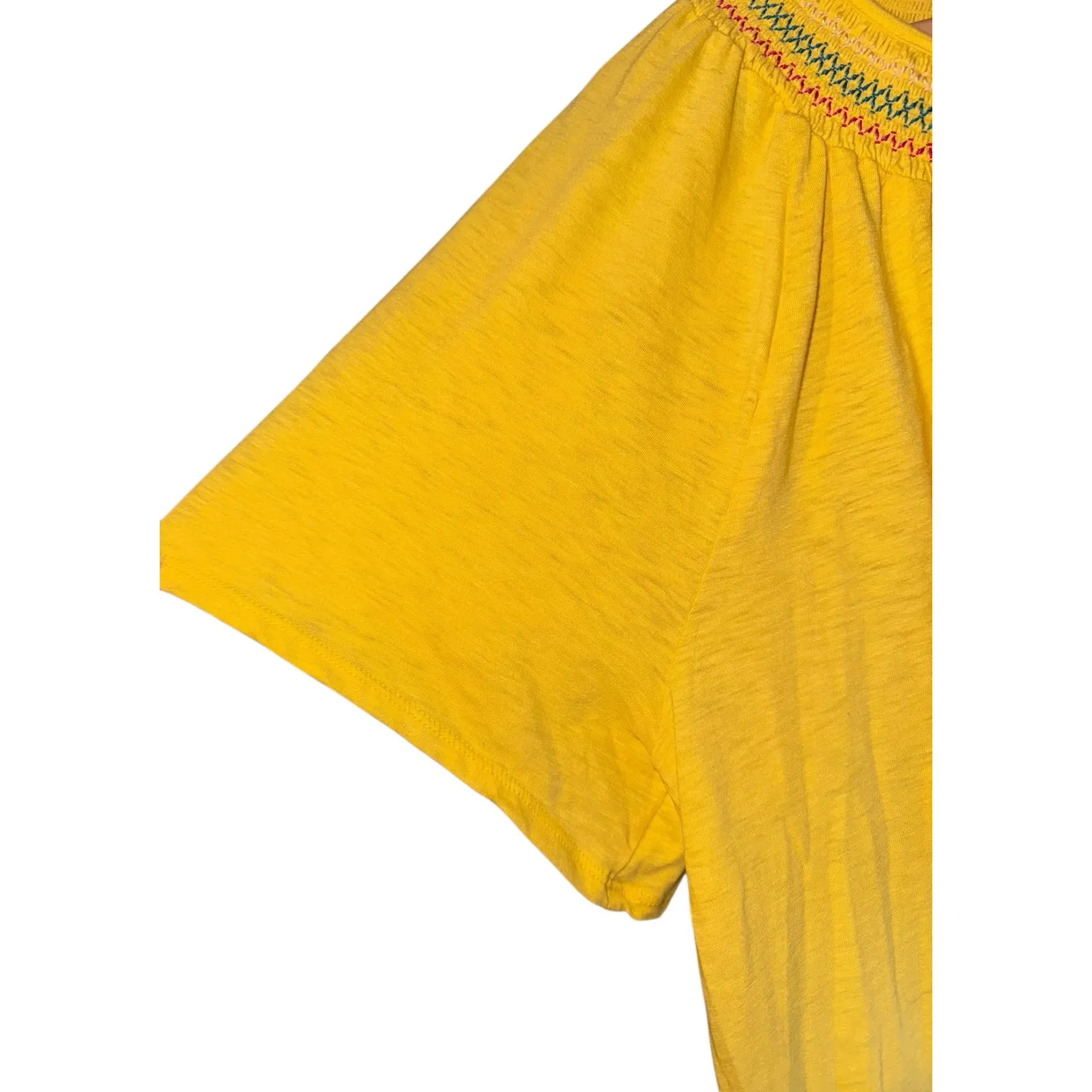 Lane Bryant Boho Peasant Top Women's Size 18/20 Embroidered Smocked Floral Flowy - Image 3