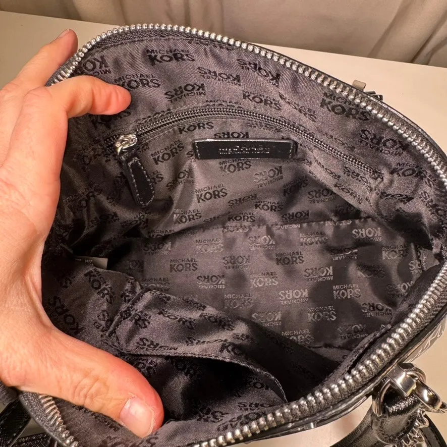 Michael Kors Emmy Star Print Dome Satchel Crossbody Bag Saffiano Leather - Image 8