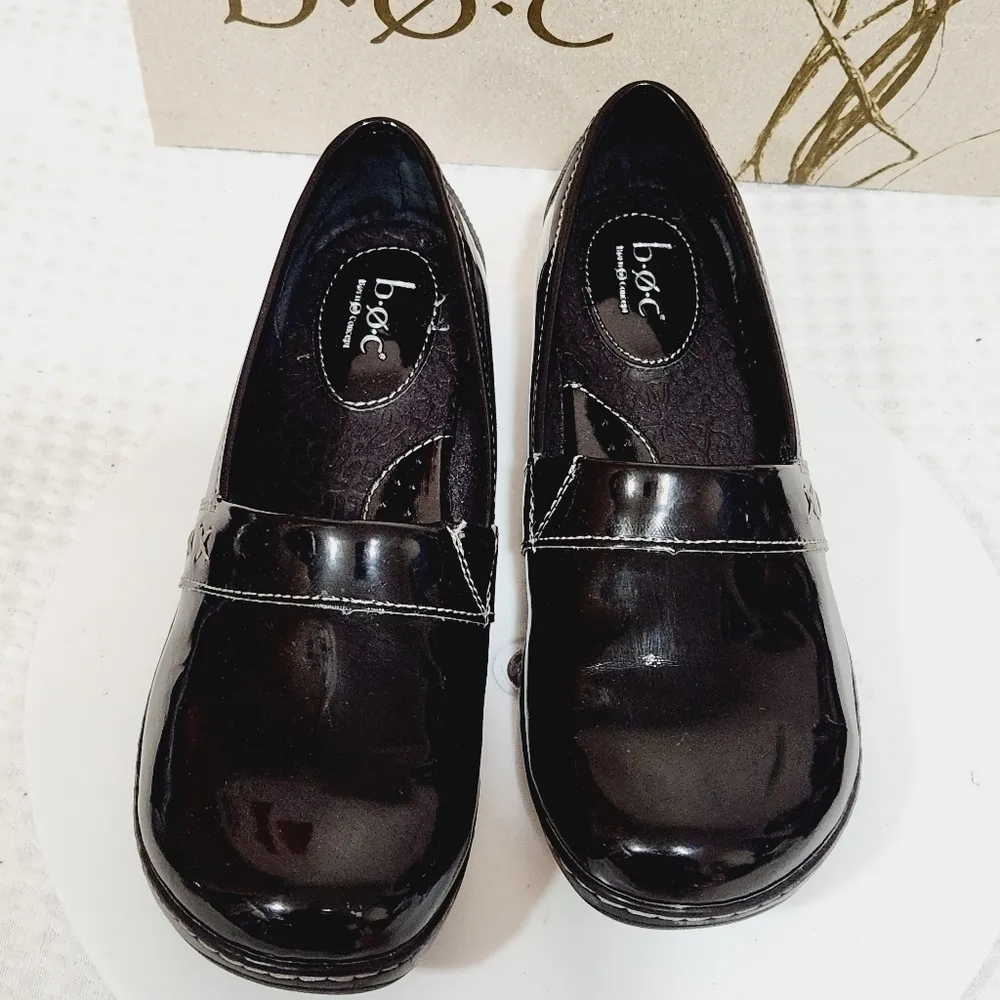 BOC Born Concept Shoes Howell Slip On Chunky Loafer Black PU Leather Sz 9.5 Brown - Image 7