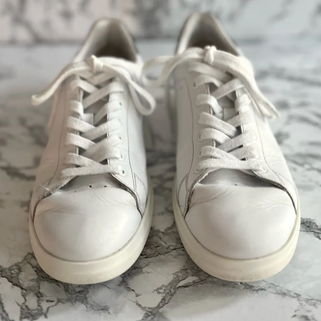 Tory Burch Howell Court Women’s Leather Sneakers White Black 9.5 - Image 3