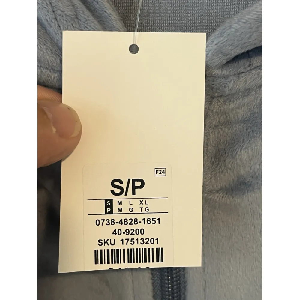 Refuge Hoodie Jacket Womens S Blue Velour Velvet Full Zip Rinestone QUEEN NWT - Image 8