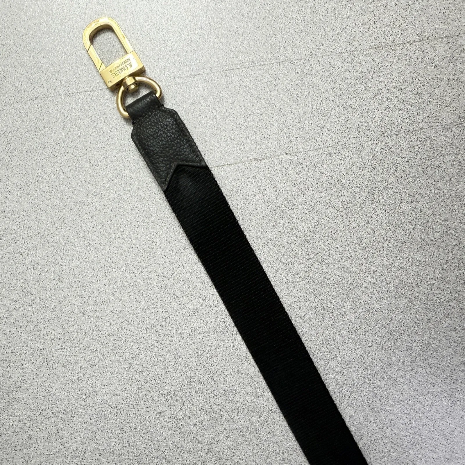 Aimee Kestenberg Replacement Strap Black Gold Nylon Leather Metal 27.5" 1.25" - Image 6