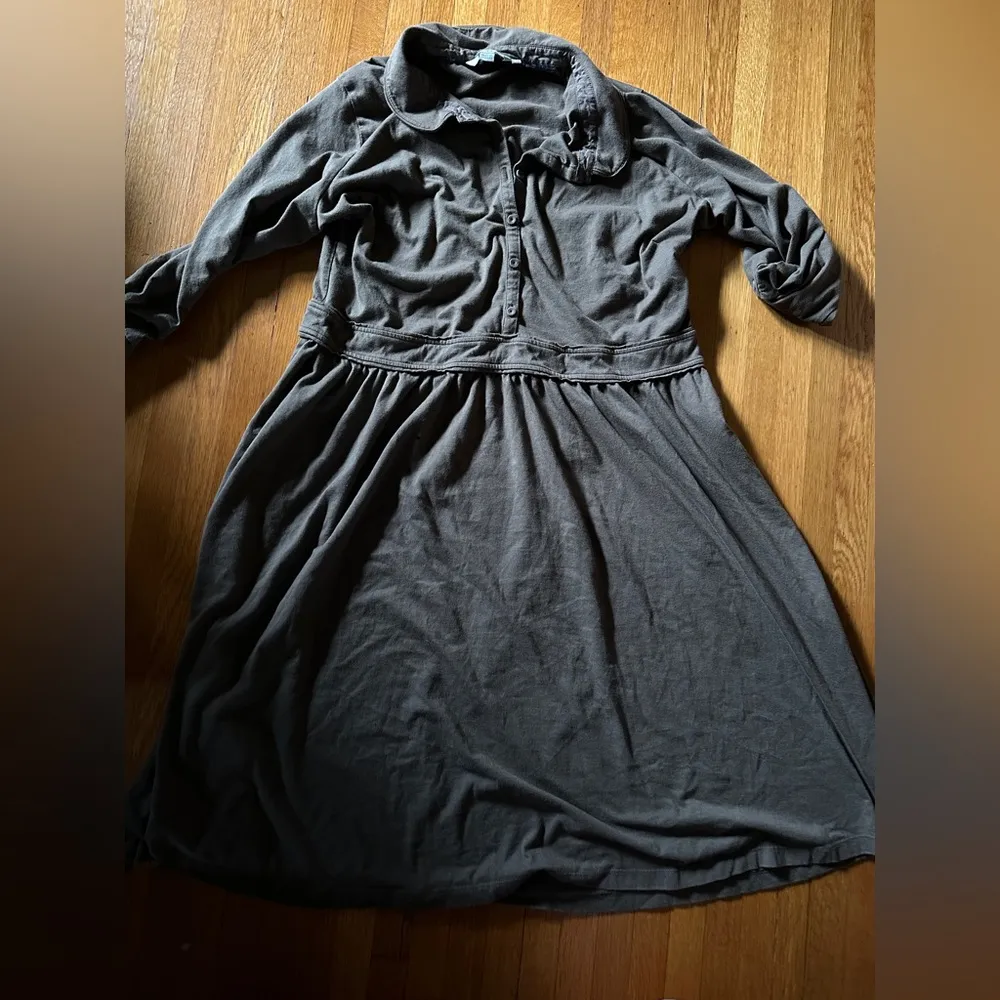 Boden Collared Olive Green Dress with Long Sleeves, Size 16 - Image 7