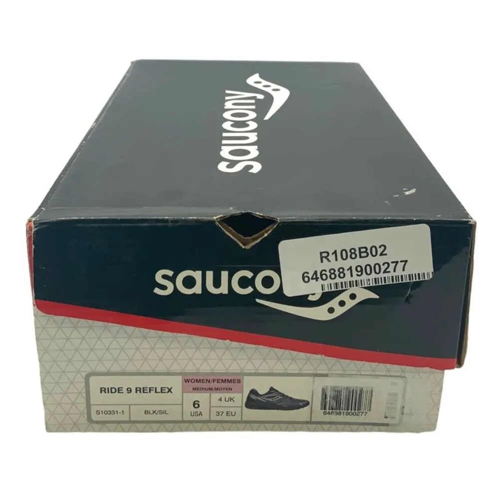 Saucony Ride 9 Reflex Running Shoe Black/Silver US Women's 6M - Image 7