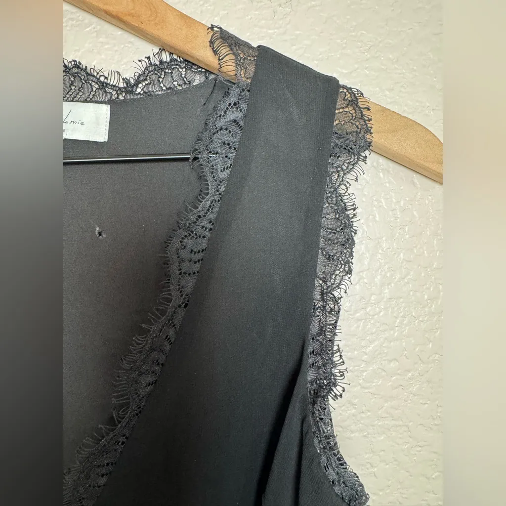 L’Academie Jade Wrap Lace Edge Mini Black Dress Revolve size XS $200 - Image 9