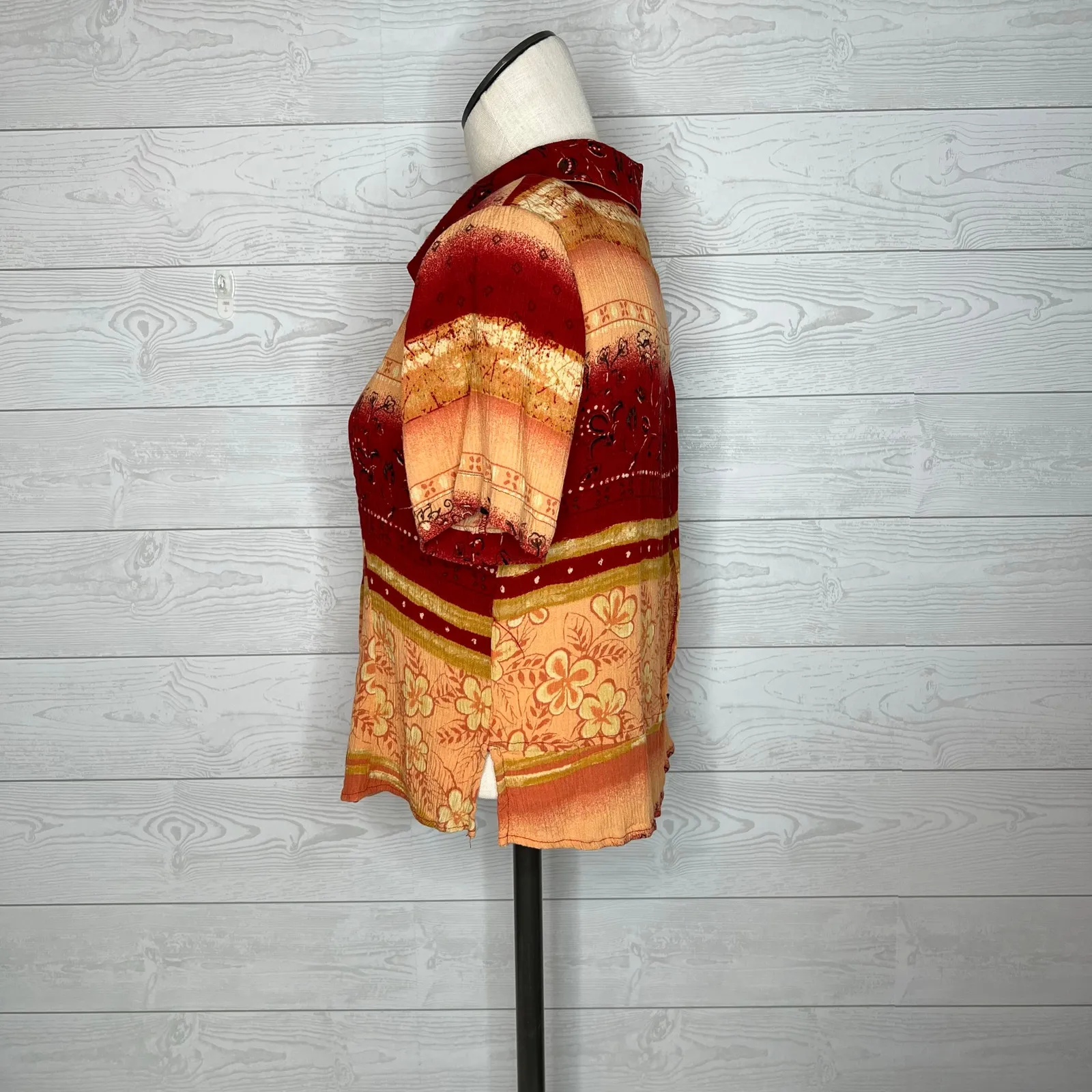 80’s White Stag  tropical button front open back top Size Medium - Image 3