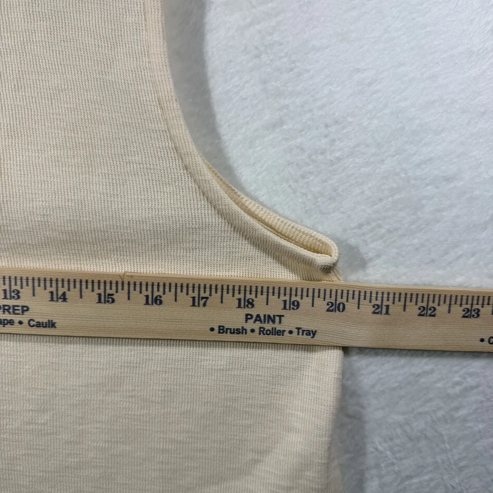 Eileen Fisher Organic Cotton Tank Top Stretch Ribbed Scoop Neck Beige size S - Image 5