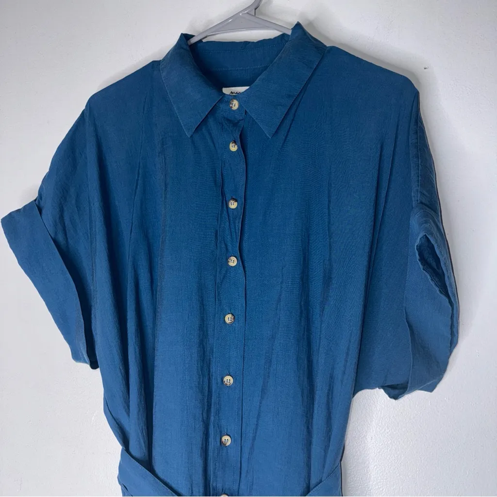 Maison 123 Cobalt Blue Nayaa Shirt Dress‎ XL - Image 3