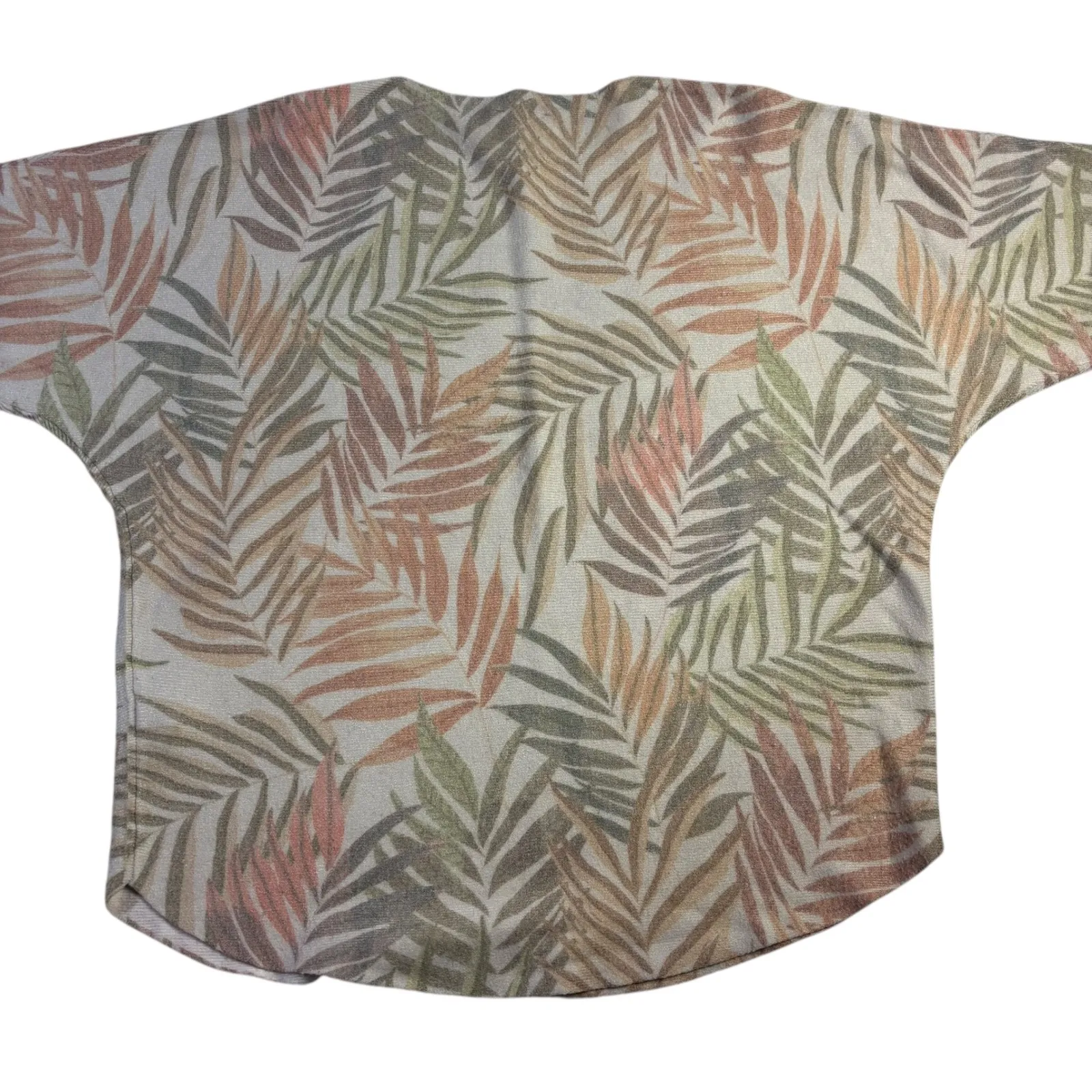 Sioni Women's M Palm Leaf Rhinestone Embellished Knit Top Grandmacore Green Size M - Image 3