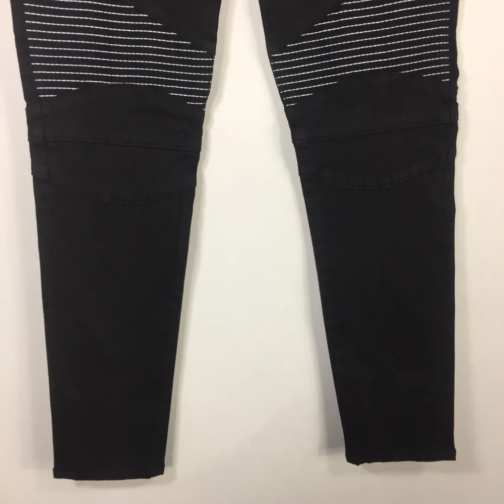 Hudson Black Skinny Moto Jeans Size 27 - Image 3