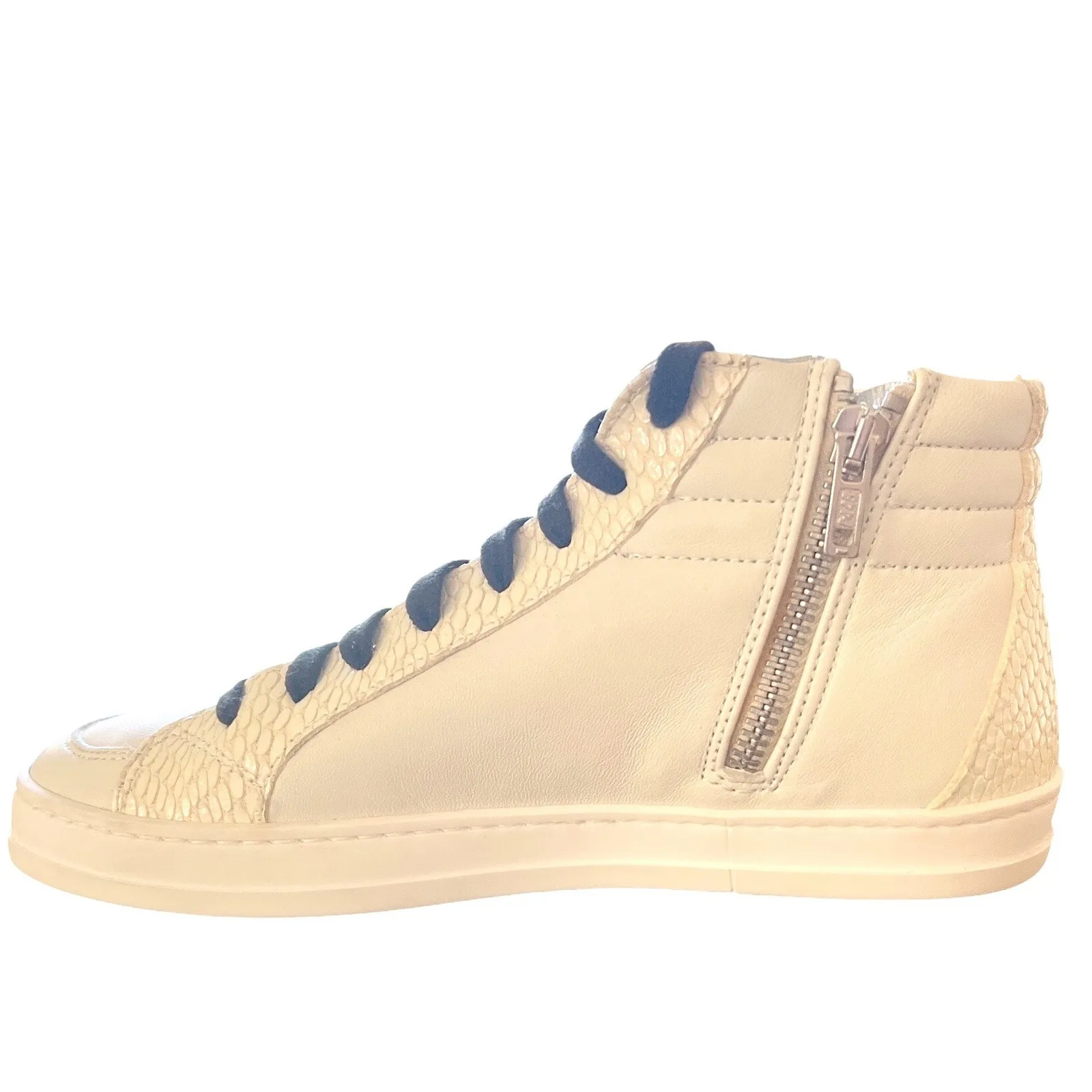 P448 Nautilus High Top Skate Sneakers White Italian Size 35 (US 5) EUC - Image 7