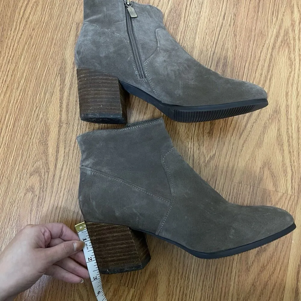 BLONDO brown taupe suede leather waterproof ankle heeled boots size 10 - Image 6