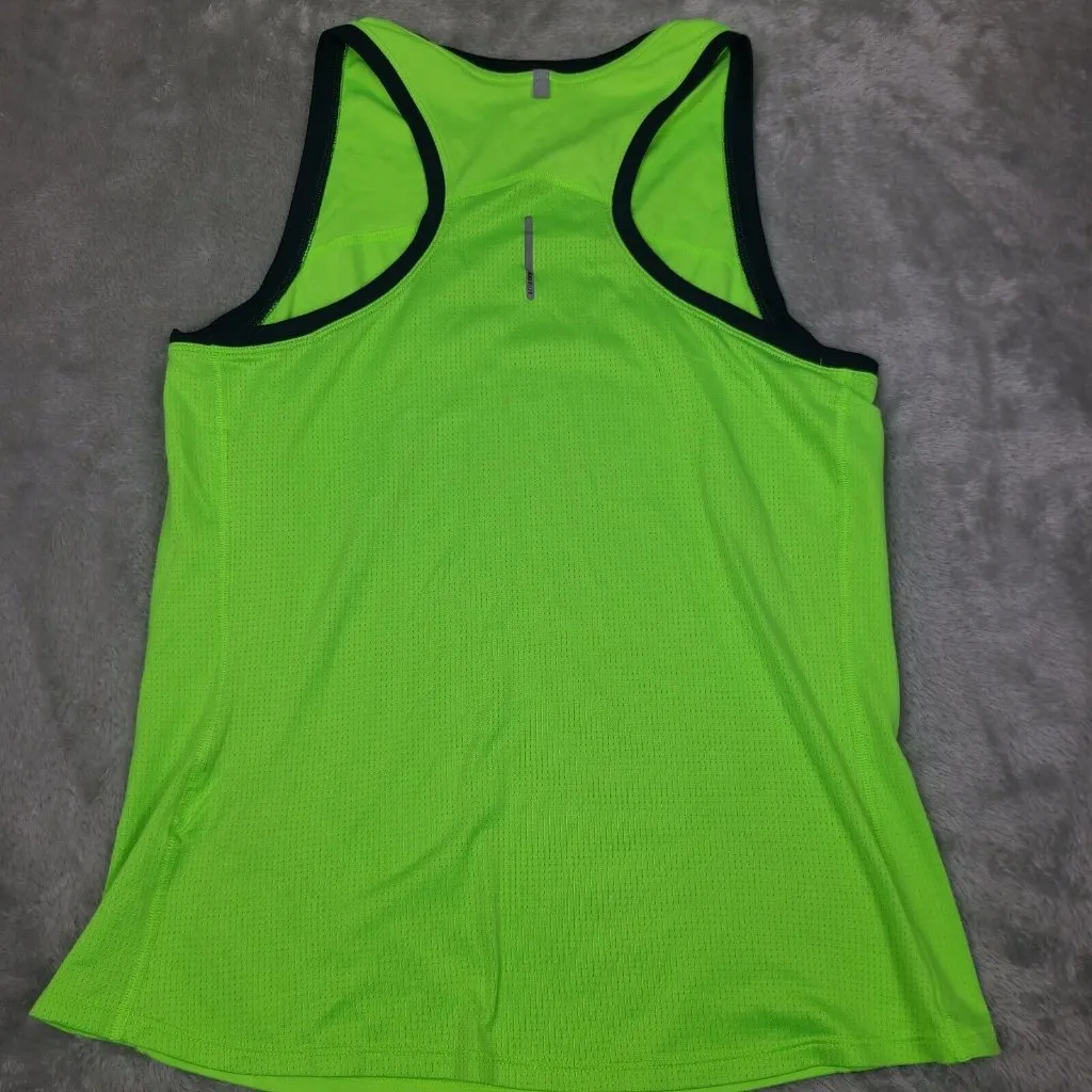 Nike Dri Fit Womem's Solid Neon Green Razorback Tank Top‎ Size Large - Image 8