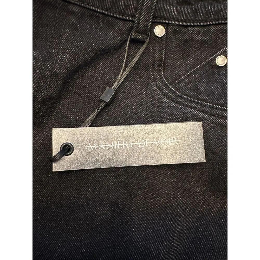 Maniere De Voir Mid-rise Flare Black Jeans size 6 NWT SOLD OUT ONLINE - Image 7