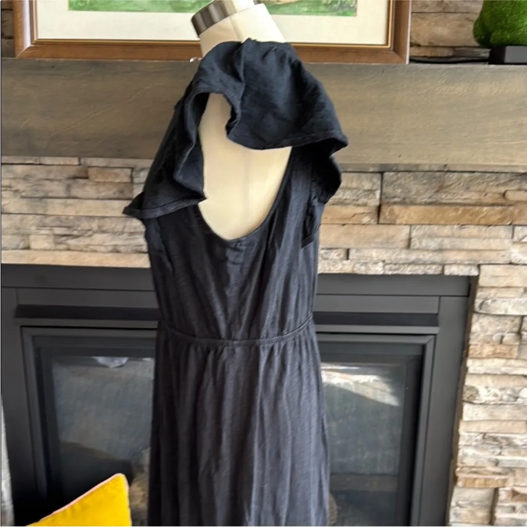 J. Crew Black Ruffle Sleeve Maxi Dress - Image 7
