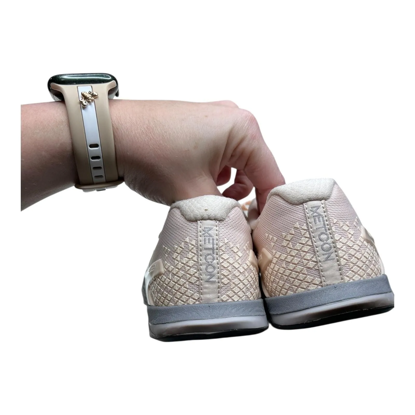 Nike Metcon Training Shoes Womens Size 7.5 Gray Pink Mesh Crossfit Sneakers - Image 6