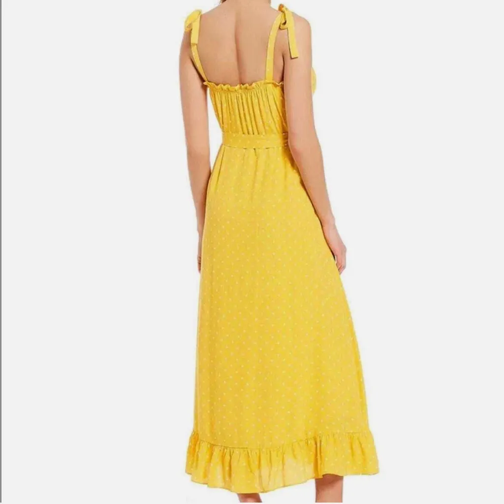 ✨HP✨ A loves A yellow polka dot maxi dresss with bow strap details sz M (NWT) - Image 2