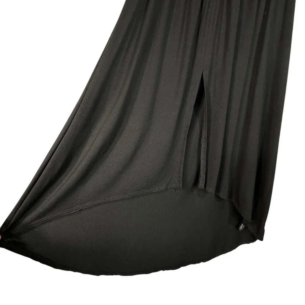 Free People Beach X-Small Hi-Low Maxi Skirt Smocked Waist Front Slit Stretch - Image 3