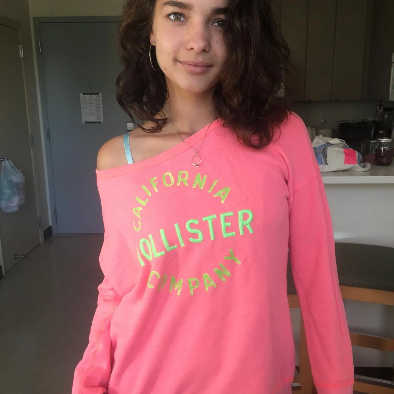 Hollister Co. Pink And Green Sweater - Image 2
