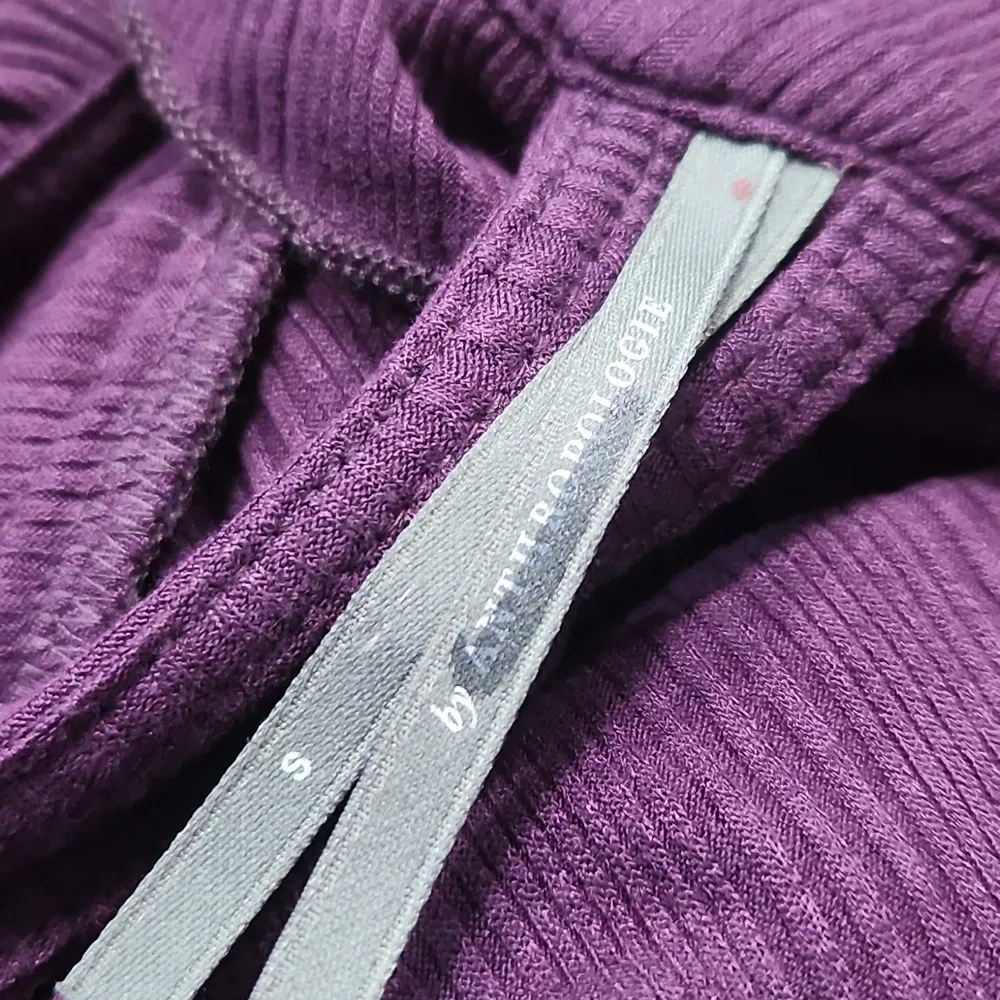 Anthropologie Deep V Ruffled Maxi Dress Adjustable Back Tie Dark Purple … - Image 7