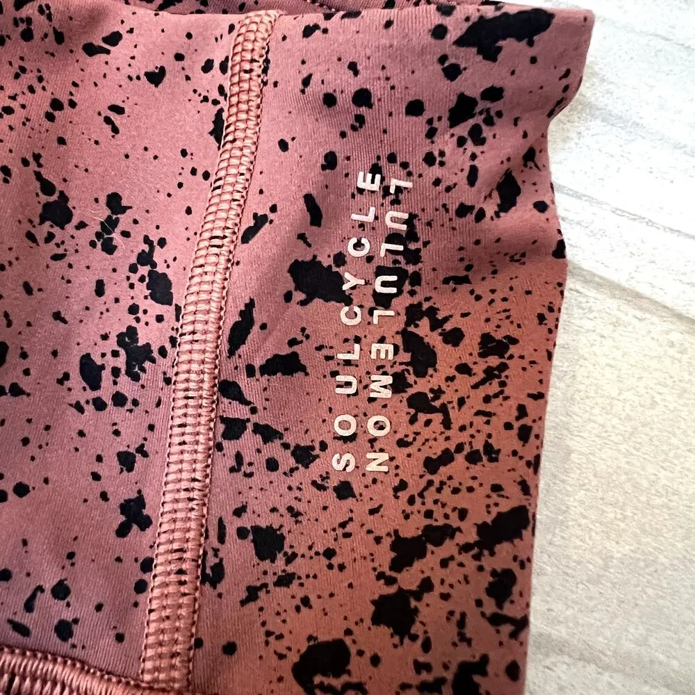 LULULEMON To The Beat Tight X SOULCYCLE 2 Tempo Splatter Adobe Dust size 6 Brown - Image 6