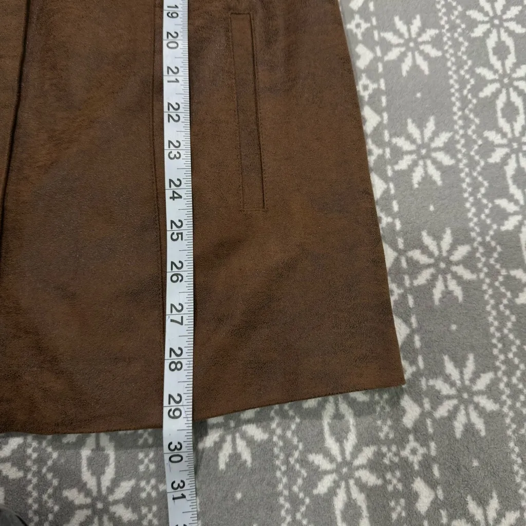 Chico's Edgy Faux-Leather Western Vest Brown‎ Size Small Chico's Size 0 - Image 12