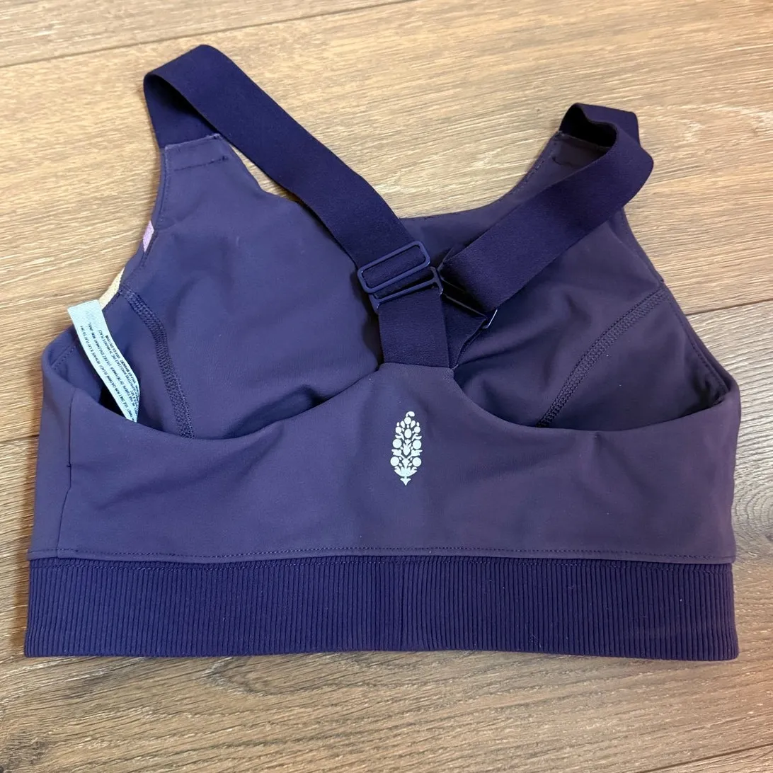 Free People‎ FP Movement Freestyle Retro Sports Bra Small Yoga Running Workout Blue - Image 2
