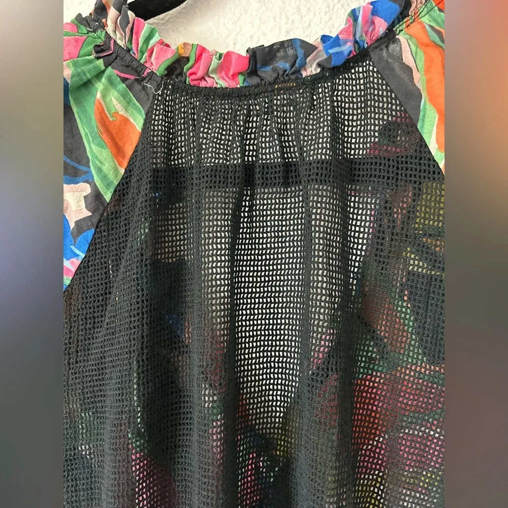 Self Contrast Kirsten Mesh Combo Romper sz M Black Size M - Image 8