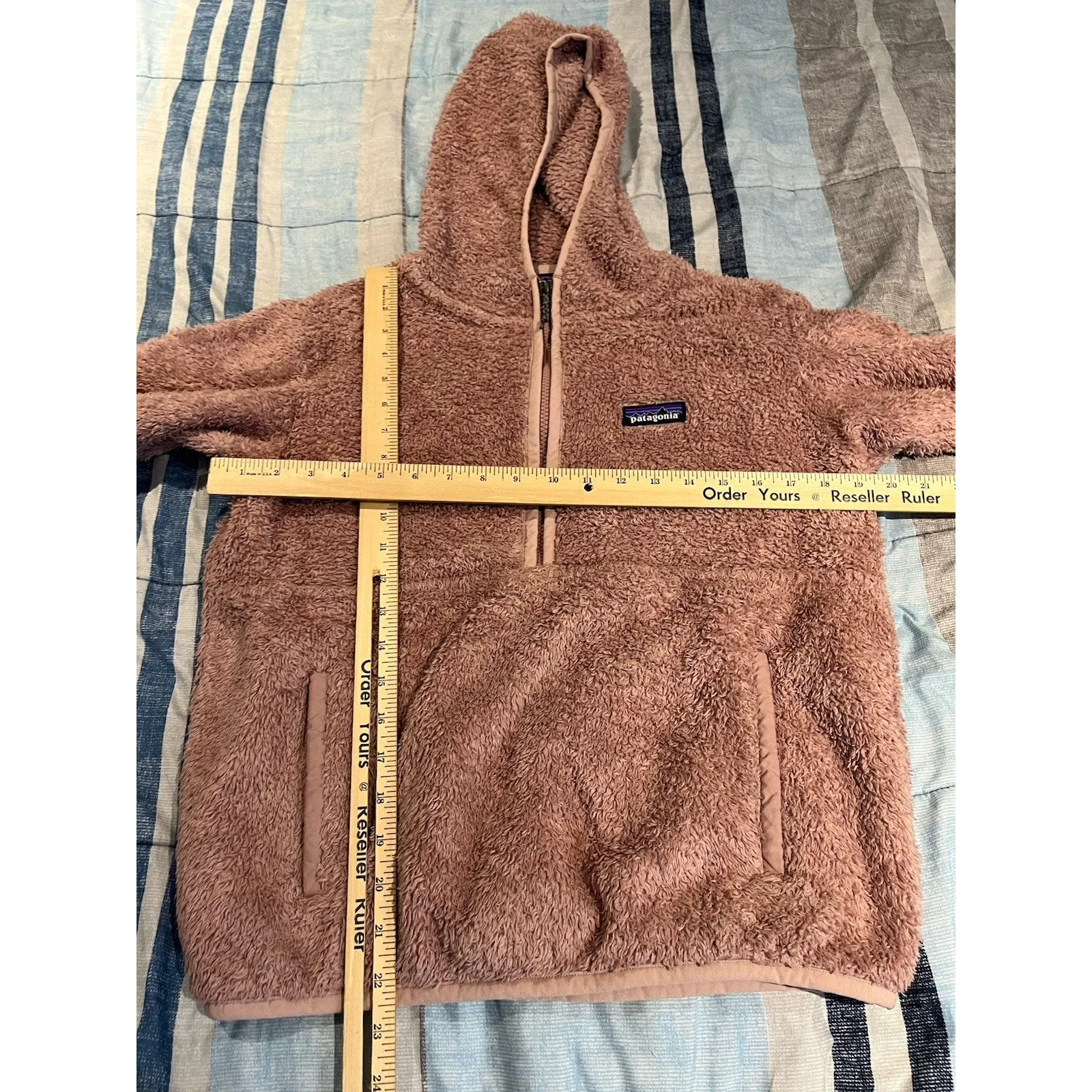 Patagonia los gatos Women's S 1/2 zip hooded pullover pink fleece jacket - Image 3