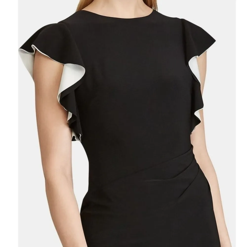 RALPH LAUREN Womens Black Crew Neck Below The Knee
Wear To Work Sheath Dress - Image 3