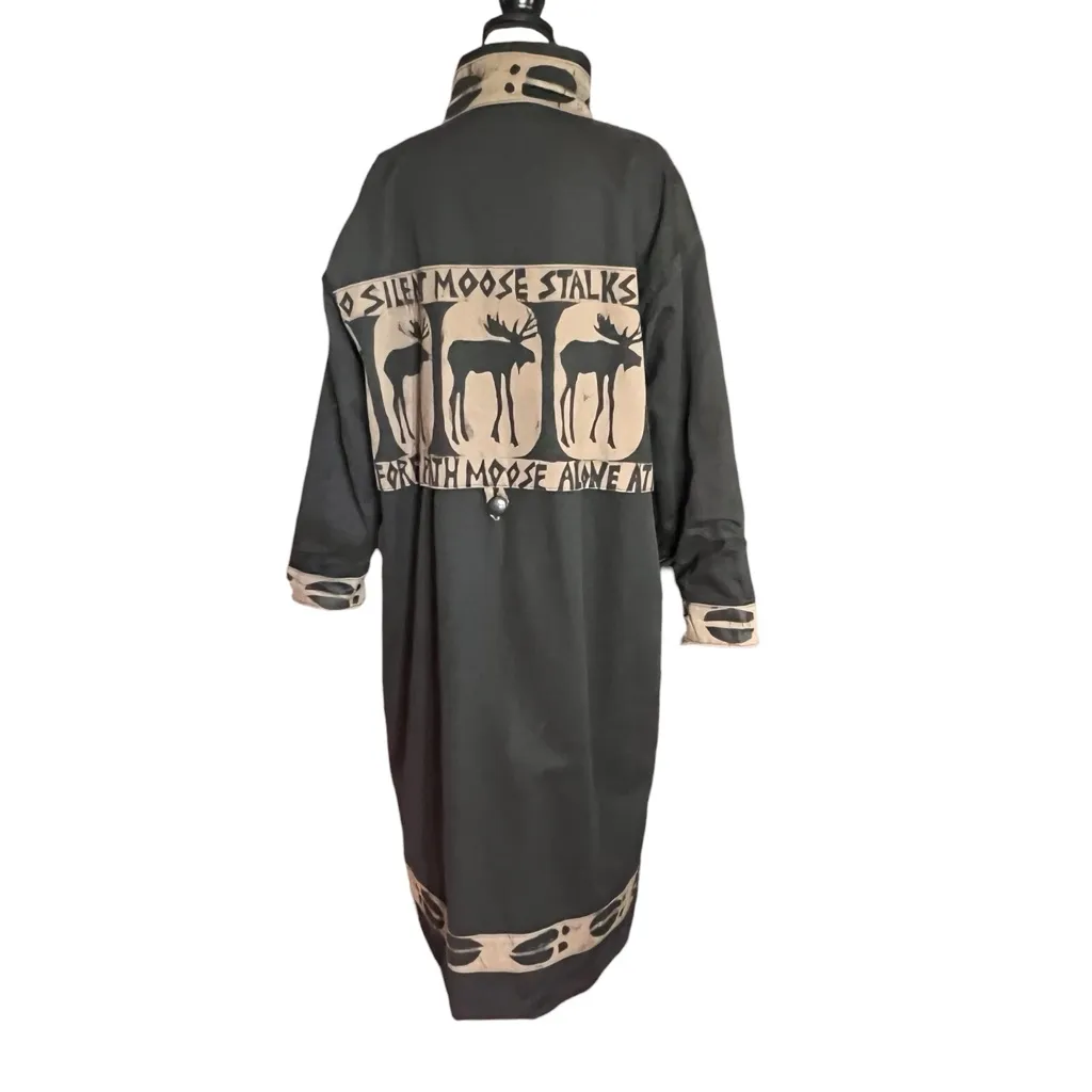 Vintage 90’s Babes In The Woods Moose cotton canvas trench coat.SZ.M Size M - Image 5