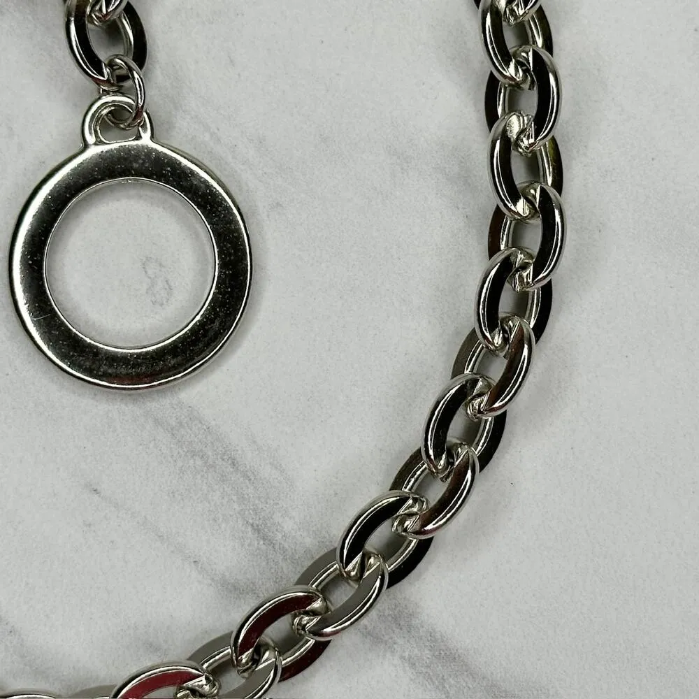 Silver Tone Geometric Chain Link Belt Small/Medium (S/M) Adjustable ✨ - Image 10