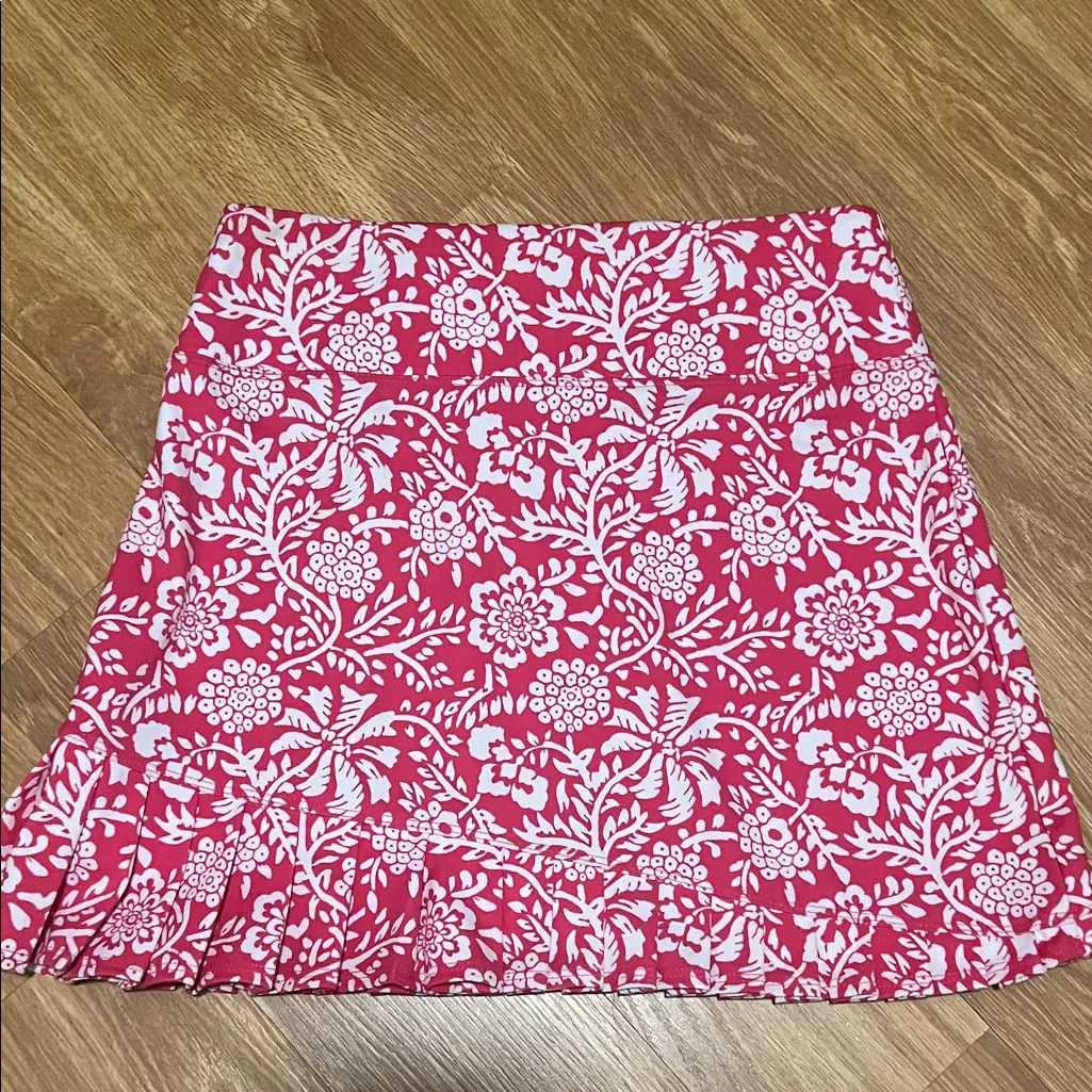 Sigrid Olsen Pink and White Floral Mini Skirt XS golf tennis skirt - Image 4