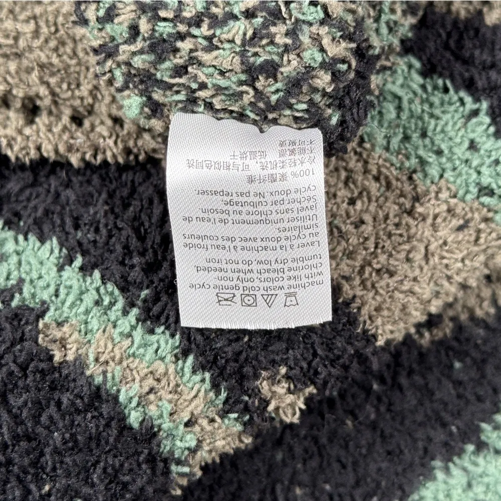 Barefoot Dreams Cozychic Ultra Lite Sweater Womens L Green Camo Pullover Cozy - Image 9