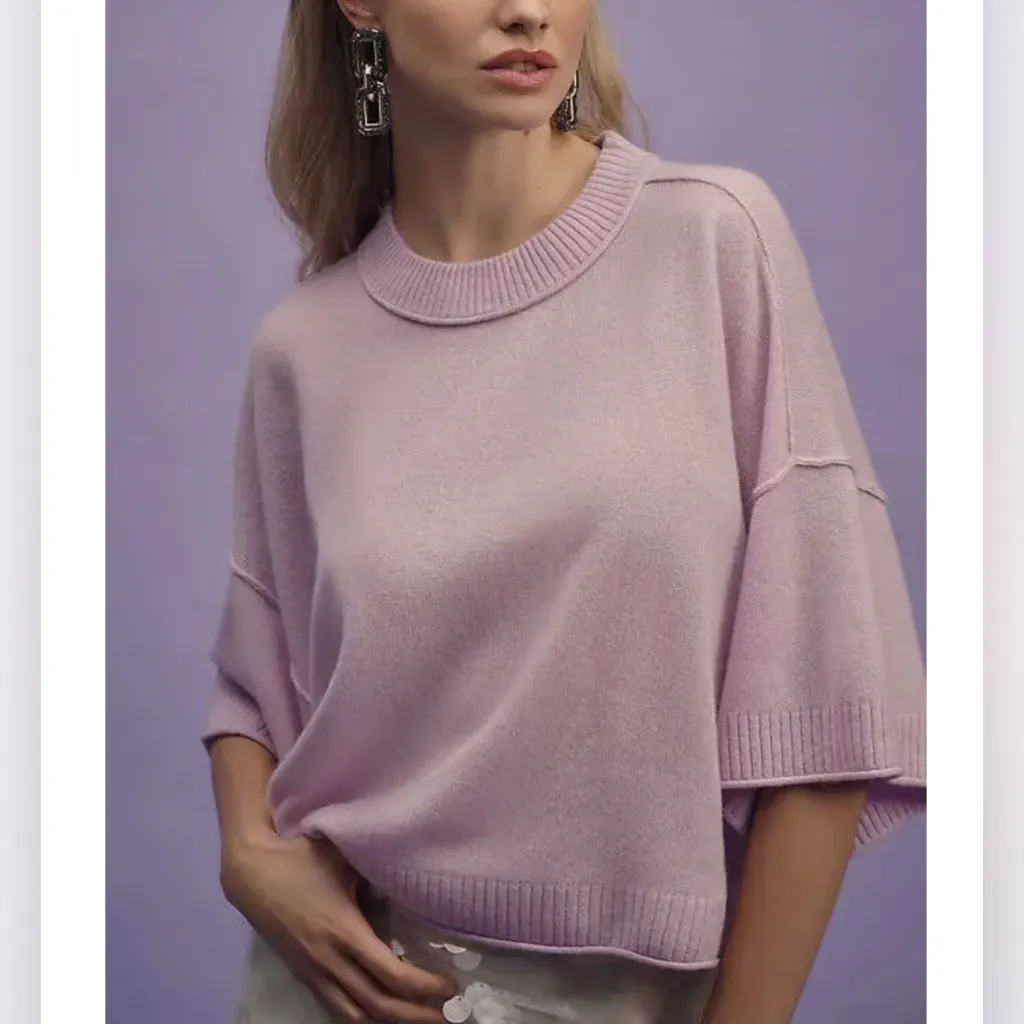 Anthropologie Light Purple Women's Sweater - Image 7