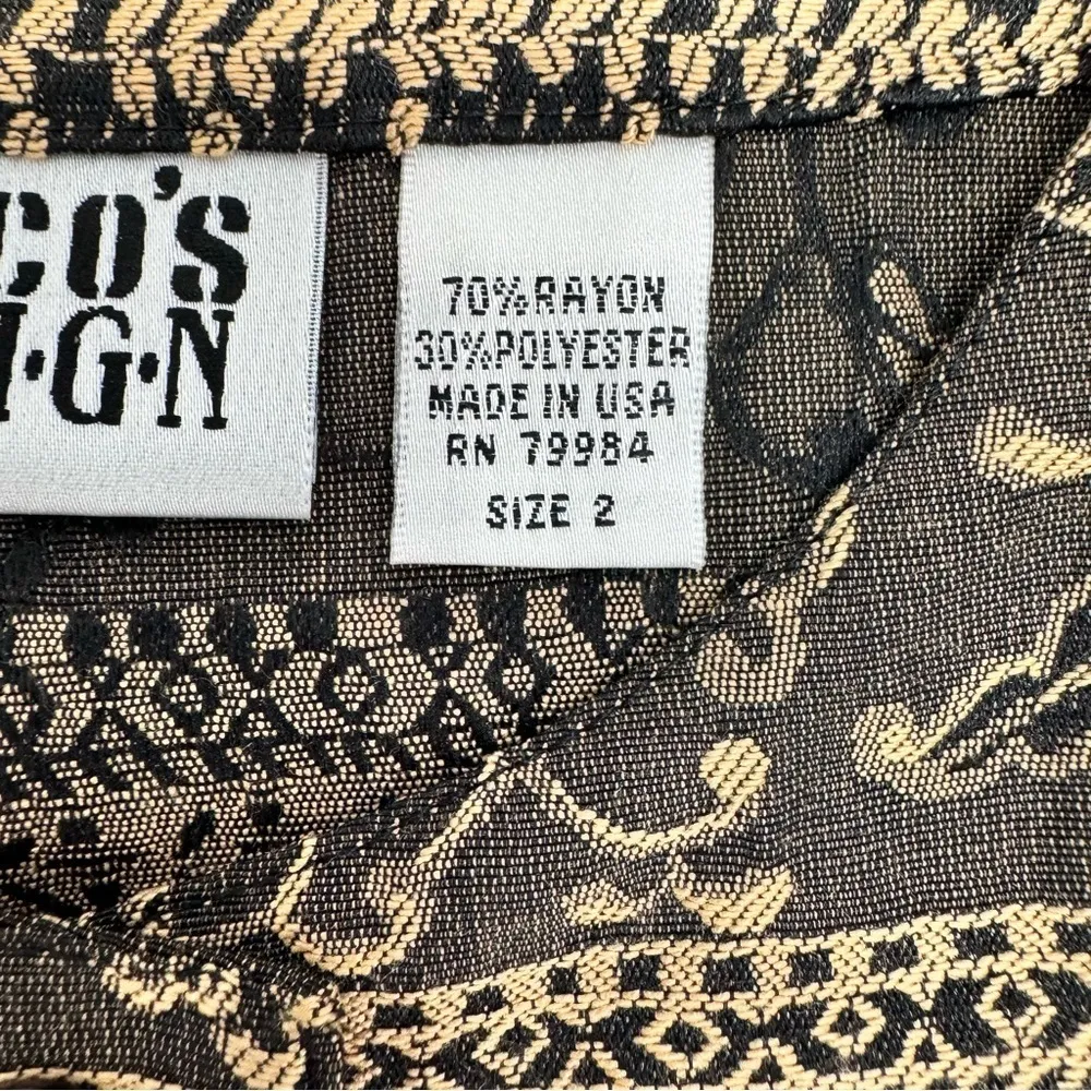 Chico’s Design Brown Black and Gold Paisley Tapestry Boho Southwestern Vest - Image 5