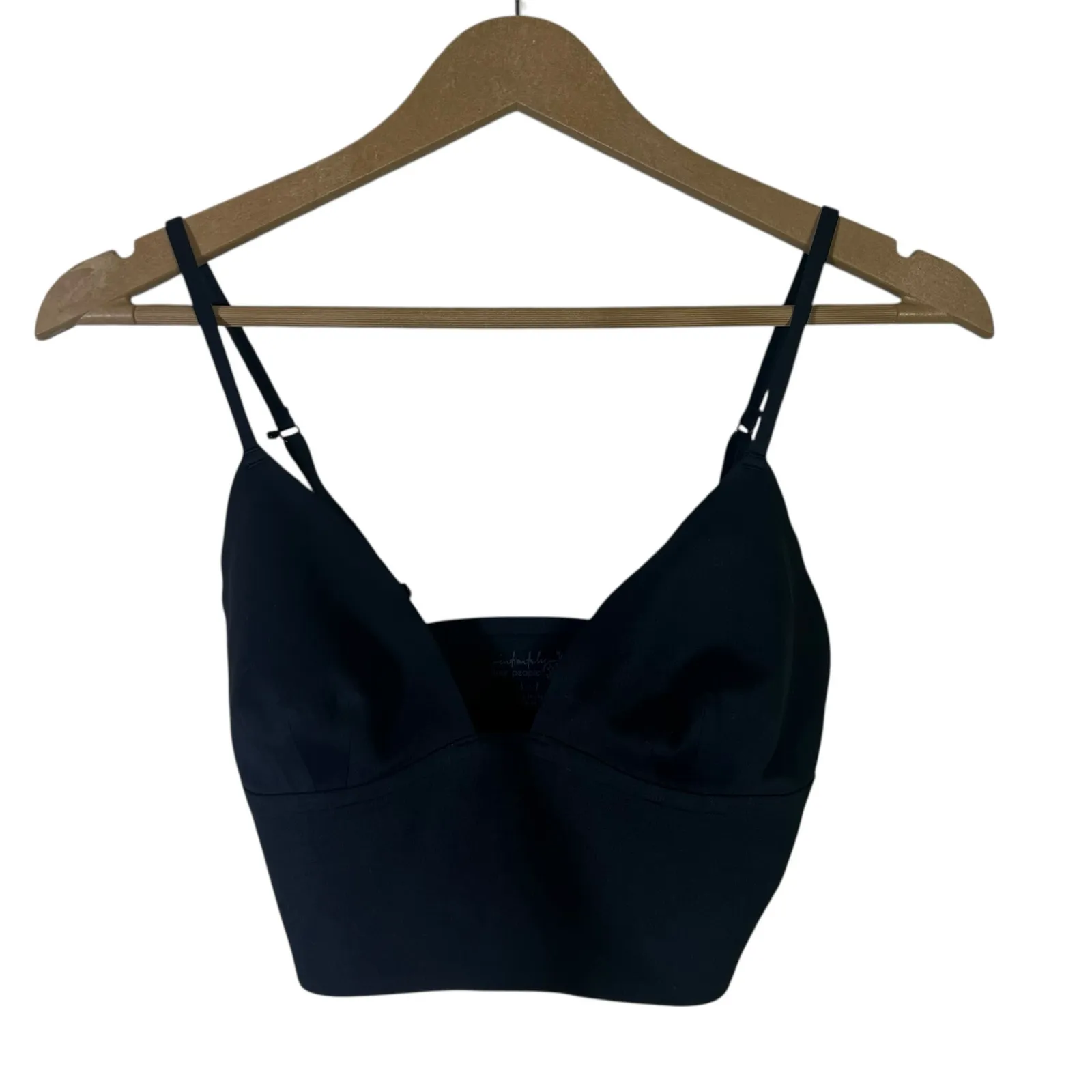 Free People Longline Neo Bralette Womens S Black Stretch Seamless Minimalist - Image 2