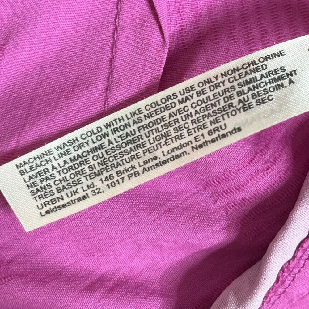 Free People Pin Up Shorts High Waisted Pink Cotton Side Buttons Womens Size S - Image 9