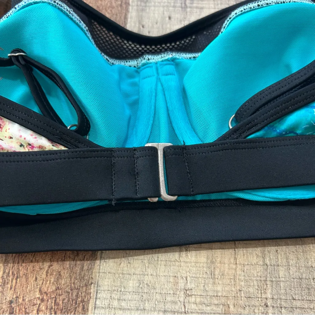 Athleta Palm Dolphin Cove Bikini Top 32B/C Multicolor Swim Bathing Suit Small - Image 4