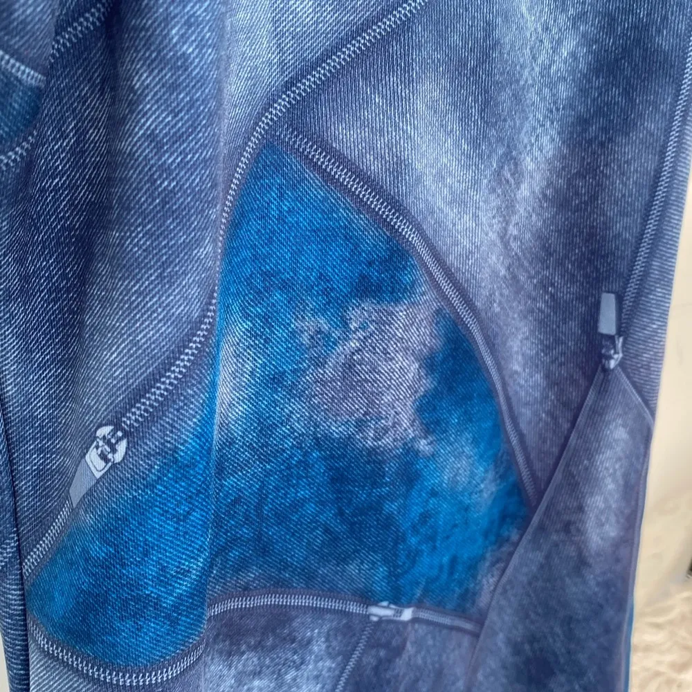 Women’s Tank Midi Dress with Patchwork Denim Print - Image 9