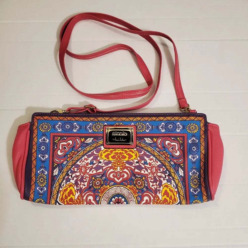 🔥SALE🔥Nicole By Nicole Miller Pink Ornate BOHO Purse - Image 7